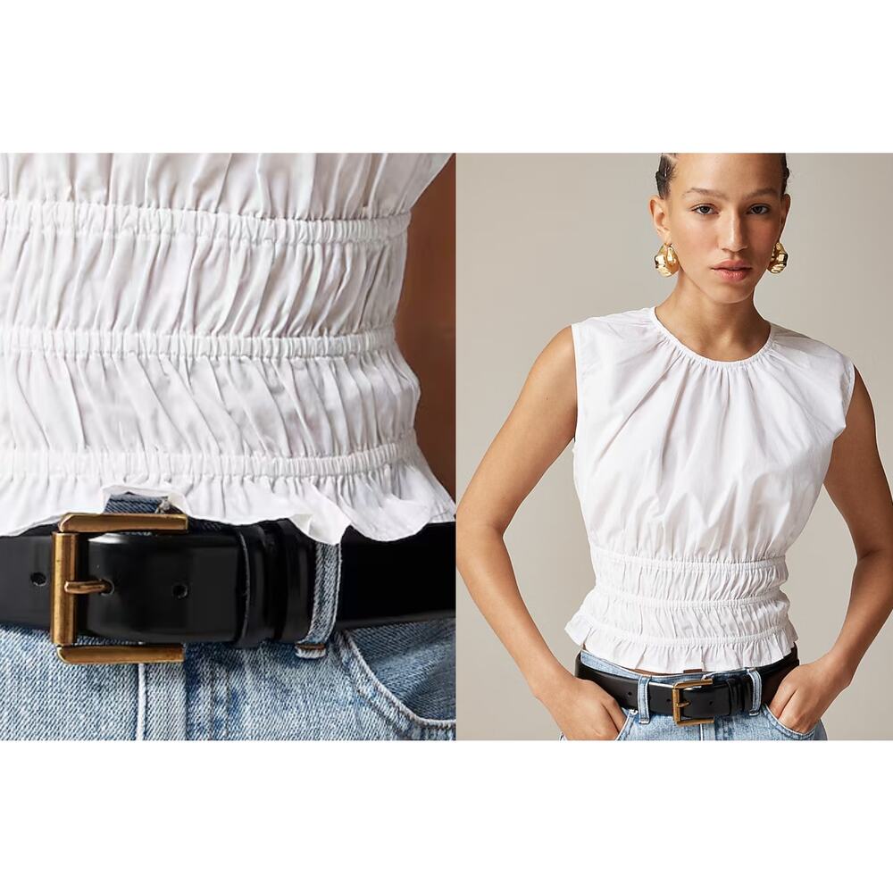 J.Crew | NWT Hyacinth top in cotton poplin in White | Sz XL